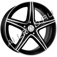 Литые колесные диски КиК (K&K) Барракуда (КС567) 7.5x17 5x108 ET35 D67.1 Чёрный глянцевый с полированной лицевой частью (12863)  фото, kupilegko.ru