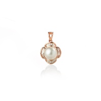 Золотая подвеска, золото, жемчуг, бриллиант, NP1417  фото, kupilegko.ru