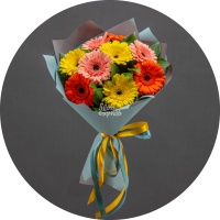 Букет Солнечные герберы  фото, kupilegko.ru