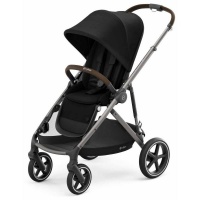 Коляска прогулочная с корзиной и дождевиком Gazelle S TPE Deep Black  фото, kupilegko.ru