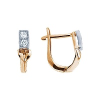 Золотые серьги, сережки золото, бриллиант, 17674RS  фото, kupilegko.ru