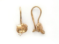 Золотые серьги, сережки золото, циркон, 01C114932  фото, kupilegko.ru
