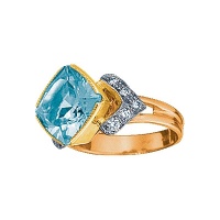 Золотое кольцо, золото, бриллиант, топаз, 90472RS  фото, kupilegko.ru