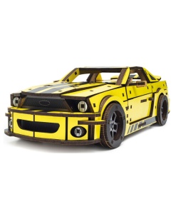 Деревянный конструктор Unimodels Сталлион ГТ Желтый 248 деталей 102845 GU  фото, kupilegko.ru