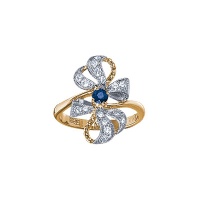 Золотое кольцо, золото, бриллиант, сапфир, 15447RS  фото, kupilegko.ru