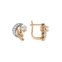 Золотые серьги, сережки золото, бриллиант, 10688RS  фото, kupilegko.ru