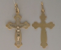 Золотой крестик, золото, 01R760598  фото, kupilegko.ru