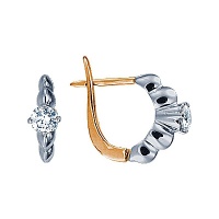 Золотые серьги, сережки золото, бриллиант, 71151RS  фото, kupilegko.ru