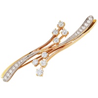 Золотая брошь, брошка золото, бриллиант, 71721RS  фото, kupilegko.ru