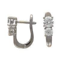 Золотые серьги, сережки белое золото, фианит, 01C124541  фото, kupilegko.ru