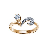 Золотое кольцо, золото, бриллиант, 17646RS  фото, kupilegko.ru