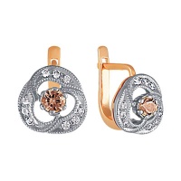 Золотые серьги, сережки золото, бриллиант, кварц, 90099RS  фото, kupilegko.ru