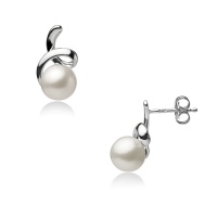 Золотые серьги, сережки золото, жемчуг, NP1496  фото, kupilegko.ru