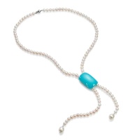 Ожерелье серебро, жемчуг, халцедон, NP5512  фото, kupilegko.ru