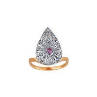 Золотое кольцо, золото, бриллиант, аметист, 90972RS  фото, kupilegko.ru