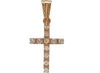 Золотой крестик, золото, фианит, 01R110447  фото, kupilegko.ru