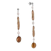 Серьги серебро, сережки серебро, жемчуг, NP5784  фото, kupilegko.ru