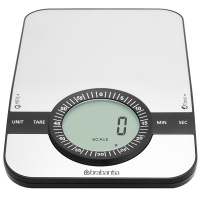 Цифровые кухонные весы Brabantia металлик  фото, kupilegko.ru