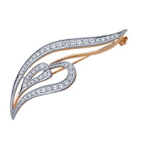 Золотая брошь, брошка золото, бриллиант, 71720RS  фото, kupilegko.ru