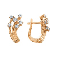 Золотые серьги, сережки золото, бриллиант, 71643RS  фото, kupilegko.ru
