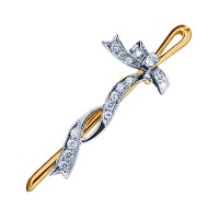 Золотая брошь, брошка золото, бриллиант, 10965RS  фото, kupilegko.ru