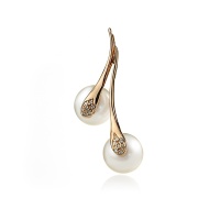 Золотая подвеска, золото, жемчуг, бриллиант, NP1568  фото, kupilegko.ru