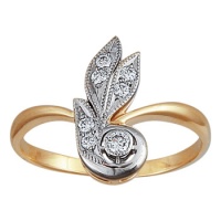 Золотое кольцо, золото, бриллиант, 10037RS  фото, kupilegko.ru