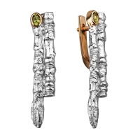 Серьги серебро, сережки серебро, хризолит, 2107h  фото, kupilegko.ru