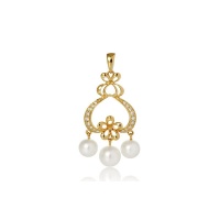 Золотая подвеска, золото, жемчуг, бриллиант, NP619  фото, kupilegko.ru