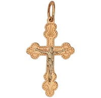 Золотой крестик, золото, 01R060529  фото, kupilegko.ru