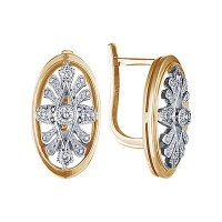 Золотые серьги, сережки золото, бриллиант, 71176RS  фото, kupilegko.ru