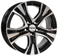 Литые колесные диски Carwel Сиг 159 (Tiguan) 7x17 5x112 ET43 D57.1 Чёрный с полированной лицевой частью (36501)  фото, kupilegko.ru