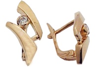 Золотые серьги, сережки золото, фианит, 01C110302  фото, kupilegko.ru