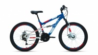 Велосипед ALTAIR MTB FS 24 disc (рост 15") 2019-2020, синий/красный, RBKT02N4P003 Altair  фото, kupilegko.ru