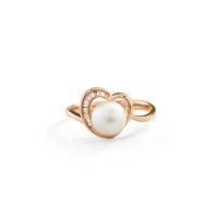 Золотое кольцо, золото, жемчуг, бриллиант, NP1415  фото, kupilegko.ru