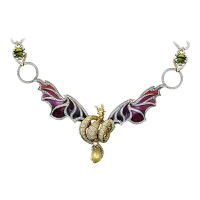 Золотое колье, золото, бриллиант, рубин, 01L680984UL  фото, kupilegko.ru