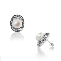 Серьги серебро, сережки серебро, жемчуг, NP1187  фото, kupilegko.ru