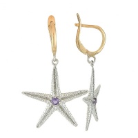 Серьги серебро, сережки серебро, аметист, 2119a  фото, kupilegko.ru