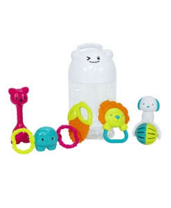 Набор погремушек и прорезывателей Ауби 5 в 1 91052 GU  фото, kupilegko.ru