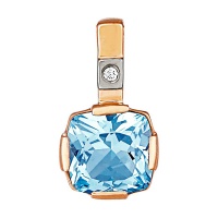 Золотая подвеска, золото, бриллиант, топаз, 90953RS  фото, kupilegko.ru