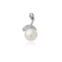 Золотая подвеска, золото, жемчуг, бриллиант, NP1493  фото, kupilegko.ru