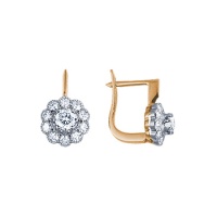 Золотые серьги, сережки золото, бриллиант, 10167RS  фото, kupilegko.ru