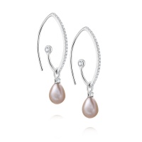 Серьги серебро, сережки серебро, жемчуг, циркон, NP5265  фото, kupilegko.ru