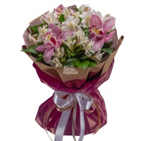 Букет Орхидеи и Альстромерии  фото, kupilegko.ru