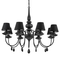 Подвесная люстра Ideal Lux Blanche SP8 Nero 111896  фото, kupilegko.ru