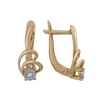 Золотые серьги, сережки золото, бриллиант, A1007112041  фото, kupilegko.ru