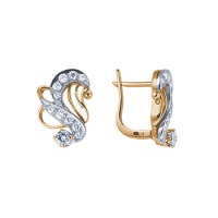 Золотые серьги, сережки золото, бриллиант, 10878RS  фото, kupilegko.ru