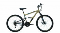 Велосипед ALTAIR MTB FS 26 2.0 disc (26" 18 ск. рост 16") 2020-2021, бежевый/черный, RBKT1F16E012 Altair  фото, kupilegko.ru