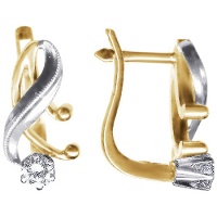 Золотые серьги, сережки золото, бриллиант, 10674RS  фото, kupilegko.ru