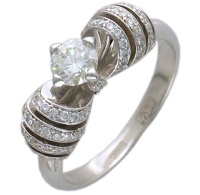 Золотое кольцо, золото, бриллиант, 01K673483  фото, kupilegko.ru